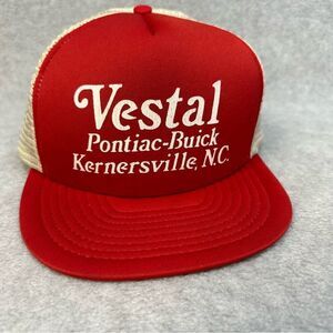 Vestal Pontiac Buick Trucker Hat Adult OSFA Red Mesh SnapBack Automotive Dealer